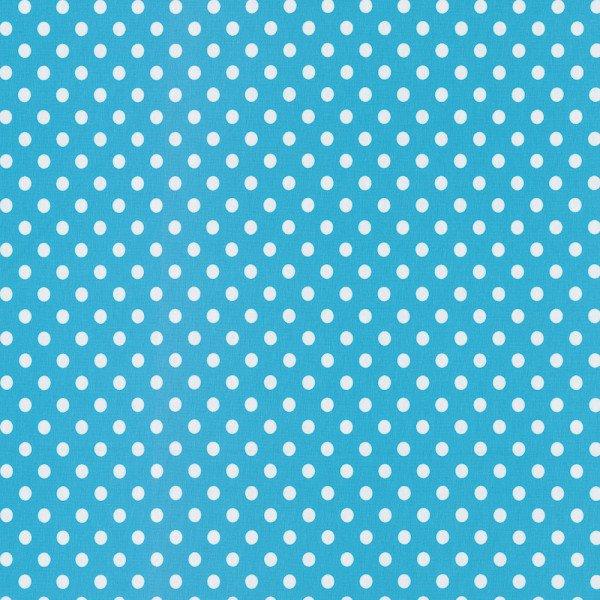 Baumwoll Jersey Punkte Ø 1 cm Azur/Weiß